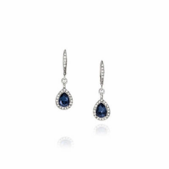 NWOT Sapphire Blue Ethereal Crystal Drop Earrings - Picture 2 of 3